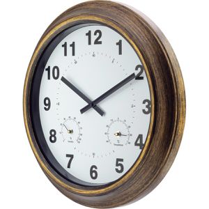 Produktbild für Wanduhr Eurotime 56450-10 outdoor, Metall, analog, Funkuhr