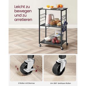 Produktbild für Küchenwagen Vasagle KKS060B42, schwarz