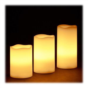 Produktbild für LED-Kerze Relaxdays Echtwachs creme