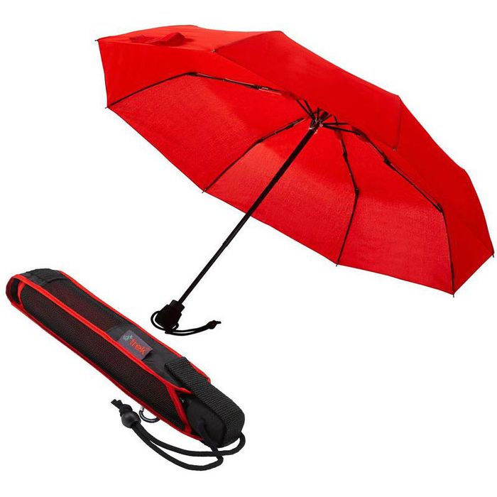 Euroschirm Regenschirm Light 28cm Böttcher manuell, Taschenschirm, rot, – geschlossen Trek, Länge AG