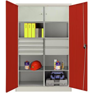 Werkzeugschrank Mauser MKSTM12/5/19E7, aus Metall, grau / rot