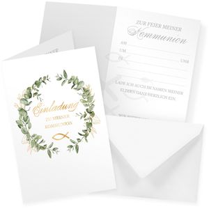 Produktbild für Einladungskarten itenga 33105934, Eukalyptus, für Kommunion