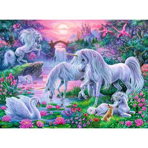 Produktbild für Puzzle Ravensburger 10021, Einhörner im Abendrot