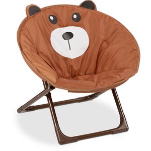 Campingstuhl Relaxdays Bär, braun, bis 30 kg