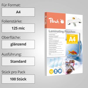 Produktbild für Laminierfolien Peach PP525-02 DIN A4