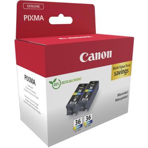 Produktbild für Tinte Canon CLI-36 Doppelpack 4-farbig