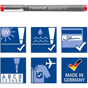 Produktbild für Fineliner Staedtler pigment liner, 30805-SSB6