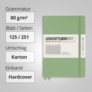 Produktbild für Notizbuch Leuchtturm1917 Medium, Karton Hardcover
