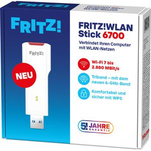 Produktbild für WLAN-Adapter AVM FRITZ!WLAN Stick 6700, 20003155, USB 3.0