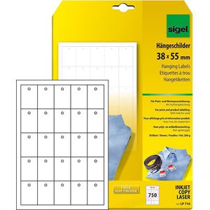 Hängeetiketten Sigel LP 716, 38 x 55 mm
