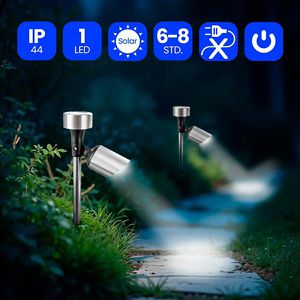 Produktbild für Gartenstrahler Grundig silber, mit 0,6W LED