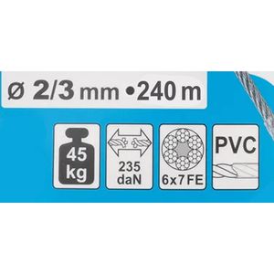 Produktbild für Drahtseil Dörner+Helmer 190046, Traglast bis 45 kg