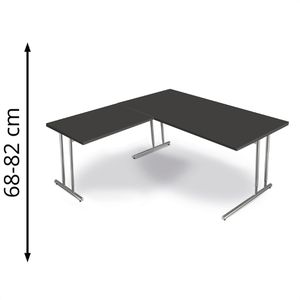 Produktbild für Schreibtisch Kerkmann Artline, anthrazit / chrom