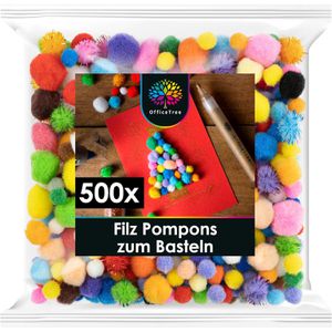 Pompons OfficeTree 3331, farbig sortiert