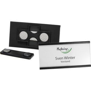 Böttcher-AG Namensschilder Business, 74 x 34 mm, mit Magnet, schwarz, 10 Stück , 10 Stück