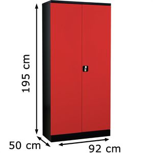 Produktbild für Werkzeugschrank G-Office FLC.195/NV, Metall, anthrazit / rot