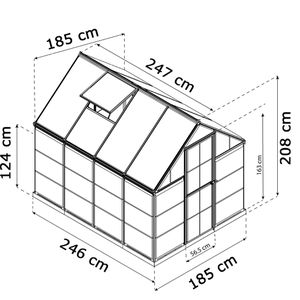 Produktbild für Gewächshaus Canopia Palram Hybrid, 4,6 m² Fläche