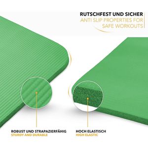 Produktbild für Yogamatte Tresko mit Tragegurt, grün, 1,5 cm stark