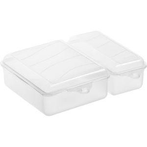 Rotho Lunchbox Funbox 1711700096, Kunststoff, Brotdose, 22 x 7 x 16,5cm, 1,05 + 0,55 l