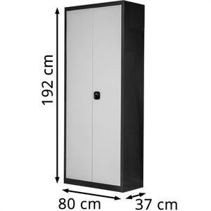 Produktbild für Mehrzweckschrank ADB 40689, abschließbar, lichtgrau