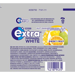 Produktbild für Kaugummis Extra Professional White, Sweet Fruit
