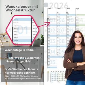 Produktbild für Plakatkalender weekview Colour Plus, Jahr 2026