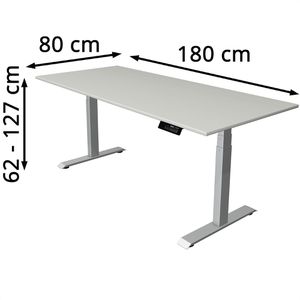Produktbild für Schreibtisch Kerkmann Move 1 stable, lichtgrau / silber