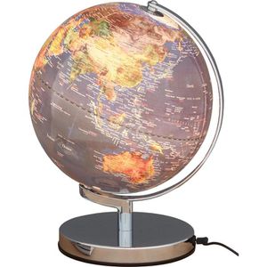 TROIKA Globus Terra Light Physical 2, Ø 25cm, physisches Kartenbild, mit LED-Beleuchtung