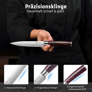 Produktbild für Kochmesser Paudin Universal Classic N7, mit Pakkaholzgriff