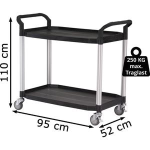 Produktbild für Servierwagen Böttcher-AG schwarz, Aluminium / Kunststoff