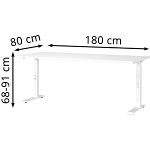 Produktbild für Schreibtisch Germania Mailand, 7912-84, weiß / weiß