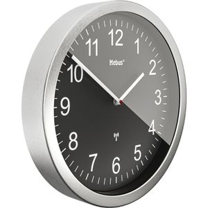 Produktbild für Wanduhr Mebus 14120, Aluminium, analog, Funkuhr