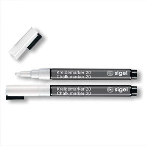 Produktbild für Kreidestifte Sigel Chalk Marker 20, BA178, weiß