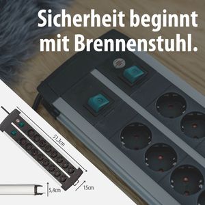 Produktbild für Steckdosenleiste Brennenstuhl Premium-Alu-Line, 3m