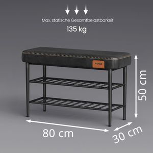 Produktbild für Schuhbank Vasagle EKHO, schwarz, aus Metall