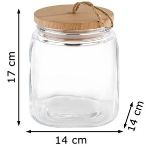 Produktbild für Vorratsglas APS Woody 82256, mit Holzdeckel