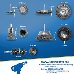Produktbild für Drahtbürste S&amp;R 135.001.005, Set, Ø 25-75mm