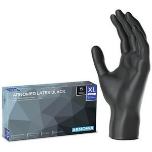 Einmalhandschuhe Arnomed Latex Black, schwarz, 100 Stück