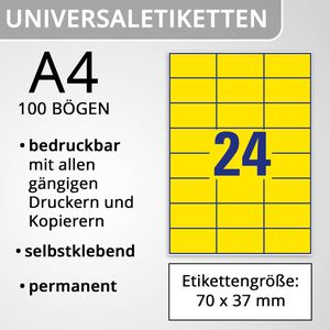 Produktbild für Universaletiketten Zweckform 3451, gelb