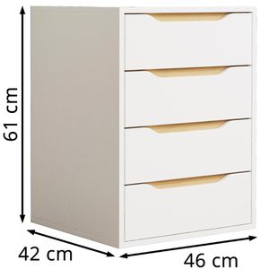 Produktbild für Nachttisch VCM Malira M 919801, weiß / eiche, Holz, stehend