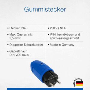 Produktbild für Schutzkontaktstecker as-Schwabe 62401, blau