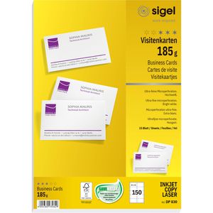 Produktbild für Visitenkarten Sigel DP830, 85 x 55mm