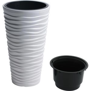 Produktbild für Übertopf Prosperplast Sand Slim, weiß, Ø 39 x 75 cm