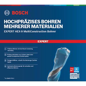 Produktbild für Bohrer Bosch Expert HEX-9 MultiConstruction