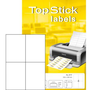 Produktbild für Universaletiketten TopStick labels, 8717, selbstklebend, weiß