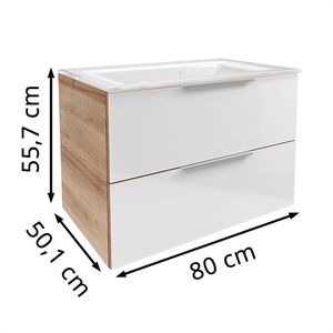 Produktbild für Waschtisch Fackelmann B.brillant, hängend, weiß / eiche