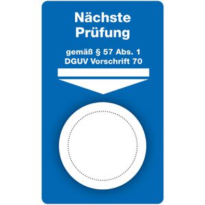 Grundplaketten Eichner 9220-00139-001 nächste Prüfung DGUV V70