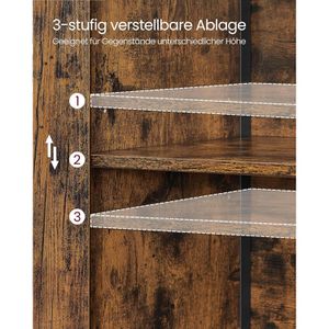 Produktbild für Bücherregal Vasagle LSC66BX, schwarz / vintage braun