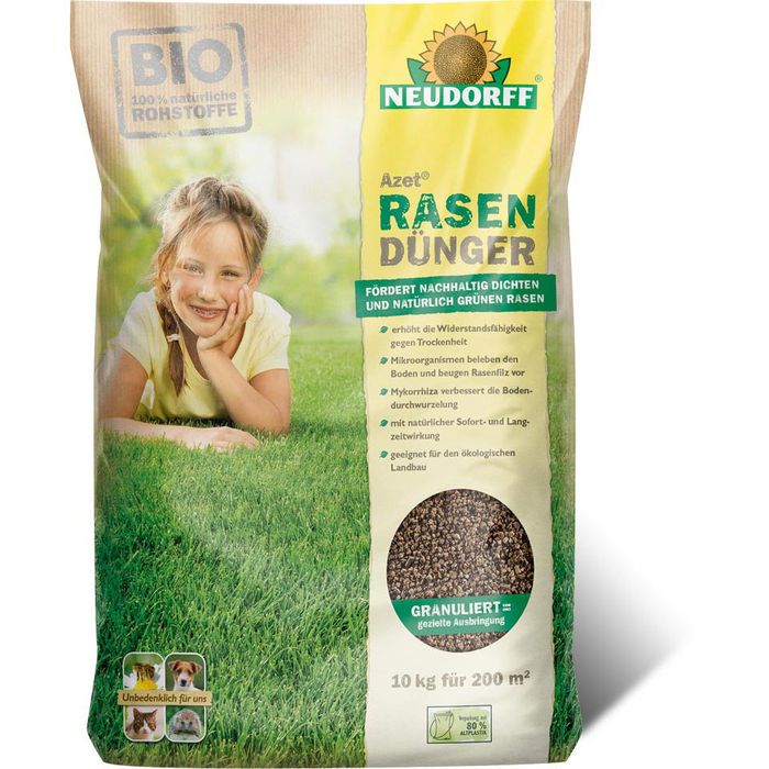 Neudorff Dnger Azet Rasendnger, Langzeitwirkung bis 180 Tage, 10 kg fr  200m  Bttcher AG