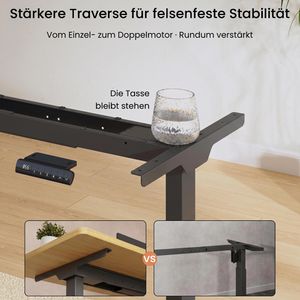 Produktbild für Schreibtisch FlexiSpot E1B Pro, ahorn / schwarz